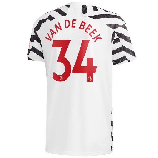 Trikot Manchester United NO.34 Van De Beek Ausweich 2020-21 Weiß Fussballtrikots Günstig